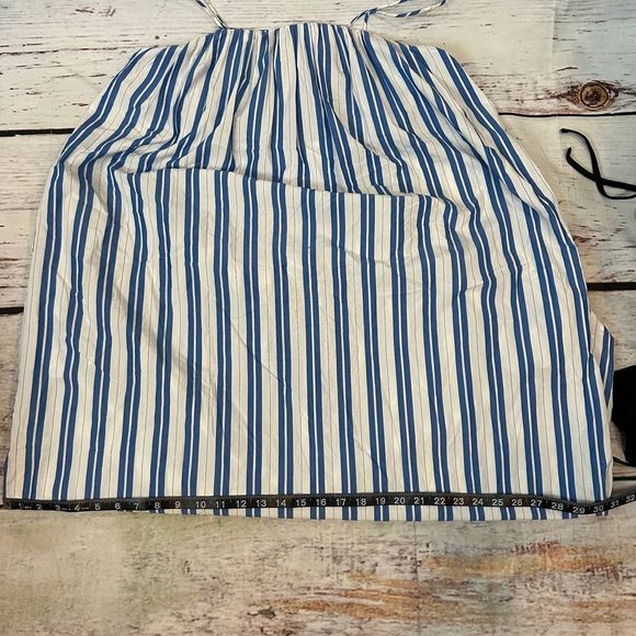 Ganni Blue and White Striped Midi Dress - Picture 10 of 14